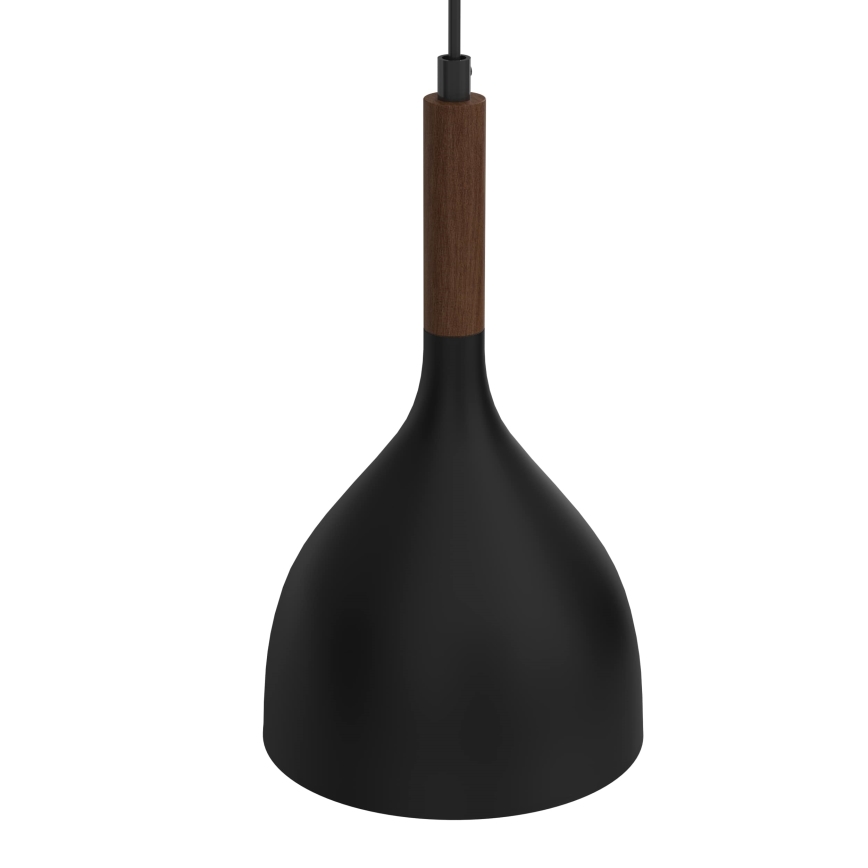 Suspension filaire NOAK WOOD 2xE27/15W/230V noir/hêtre