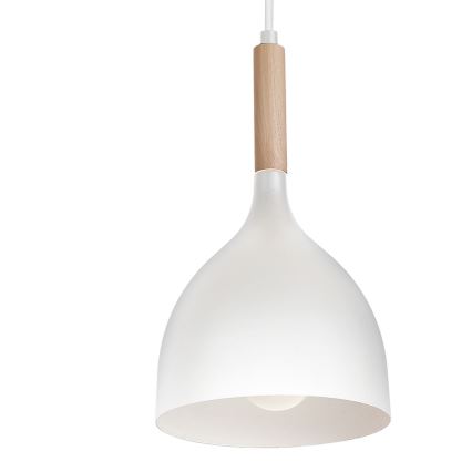 Suspension filaire NOAK WOOD 4xE27/15W/230V blanc/hêtre