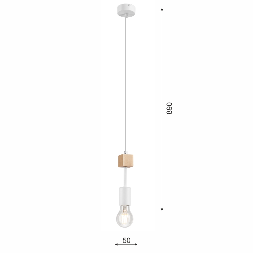 Suspension filaire ORAZIO 1xE27/60W/230V hêtre