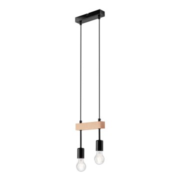 Suspension filaire ORAZIO 2xE27/60W/230V hêtre