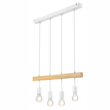 Suspension filaire ORAZIO 4xE27/60W/230V hêtre