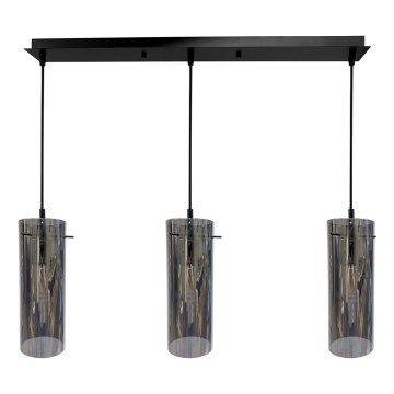 Suspension filaire PADOVA 3xE27/15W/230V noir
