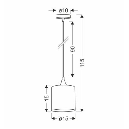 Suspension filaire PATTI 1xE27/60W/230V d. 15 cm vert