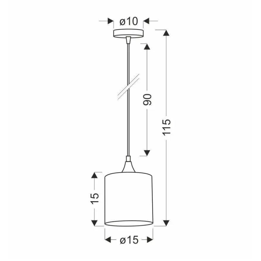 Suspension filaire PATTI 1xE27/60W/230V d. 15 cm vert