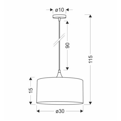 Suspension filaire PATTI 1xE27/60W/230V d. 30 cm vert