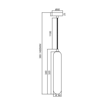 Suspension filaire PAX 1xG9/9W/230V noir