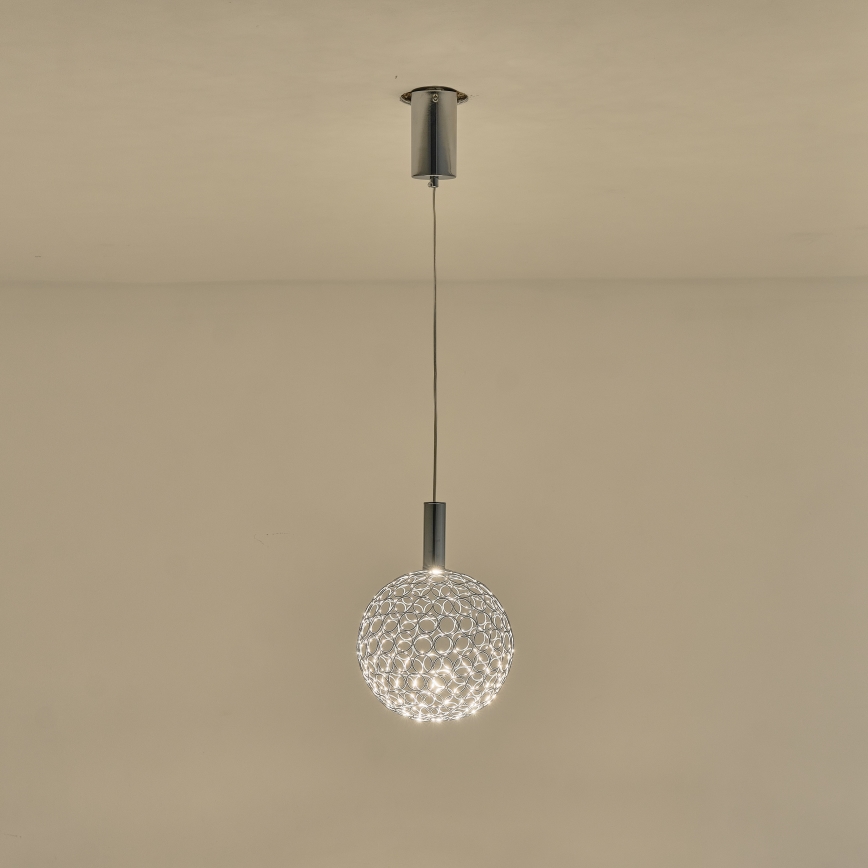 Suspension filaire PERFORATO LED/6,3W/230V 3000K chrome brillant d. 20 cm