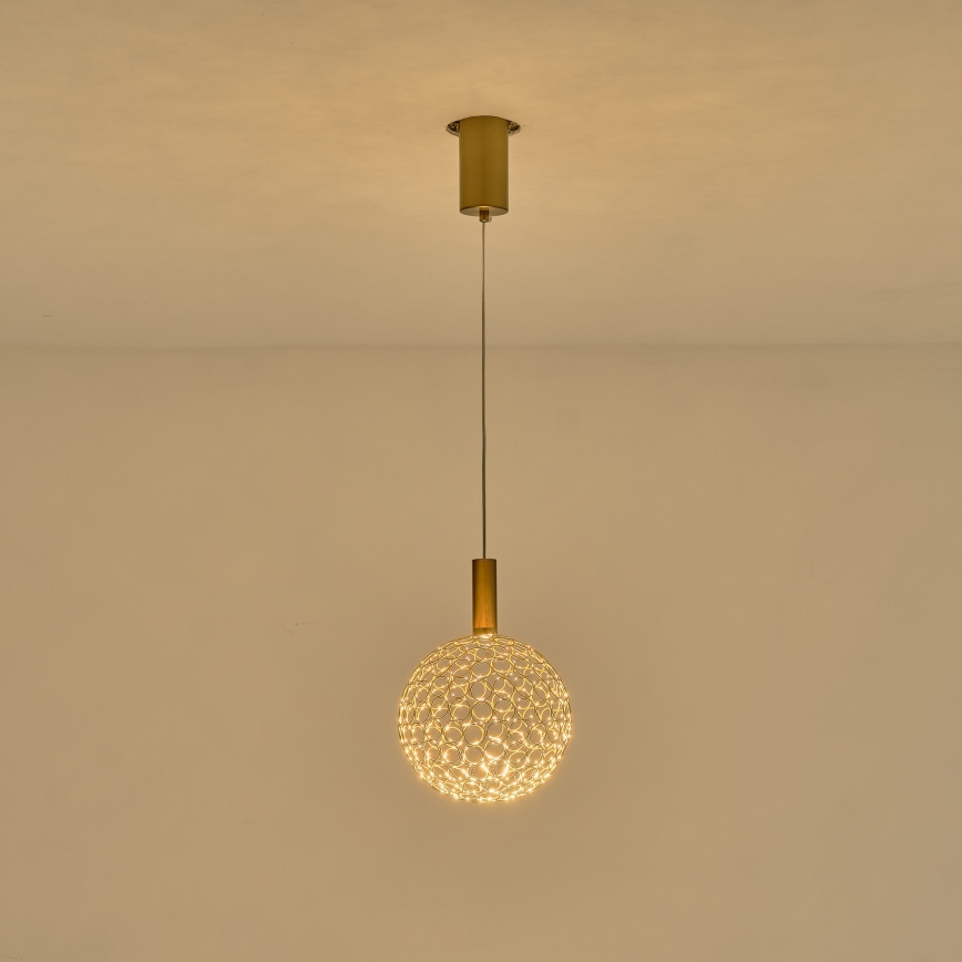 Suspension filaire PERFORATO LED/6,3W/230V 3000K doré d. 20 cm