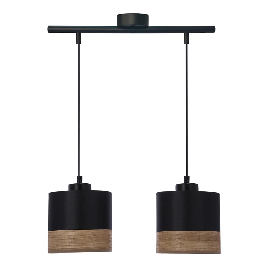 Suspension filaire PORTO 2xE27/60W/230V noir/marron