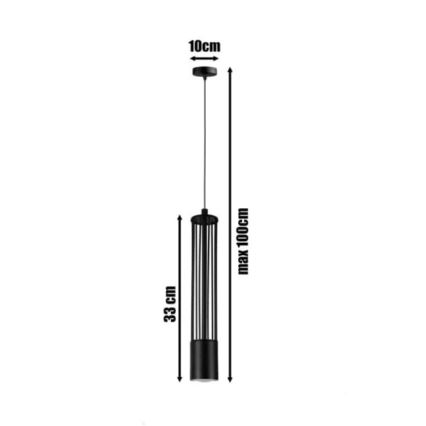 Suspension filaire PRESCOT 1xGU10/40W/230V noir