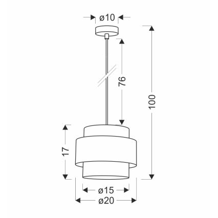 Suspension filaire PRESTIGE 1xE27/40W/230V doré/noir