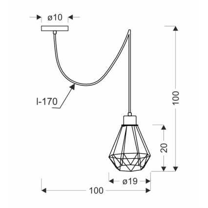 Suspension filaire PRIMO 1xE27/60W/230V araignée