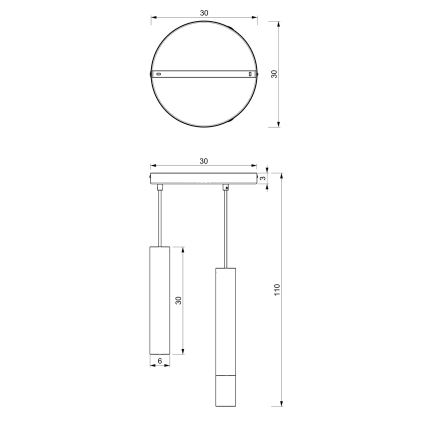 Suspension filaire RAITO 3xGU10/8W/230V noir