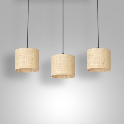 Suspension filaire RATTAN 3xE27/60W/230V rotin