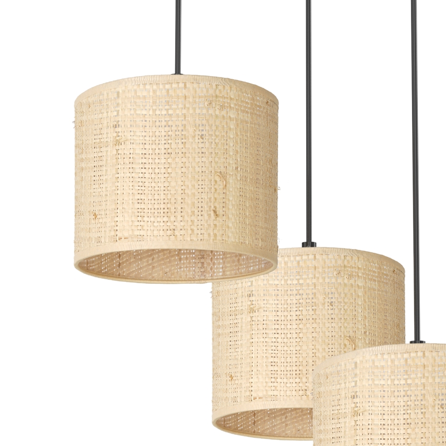 Suspension filaire RATTAN 3xE27/60W/230V rotin