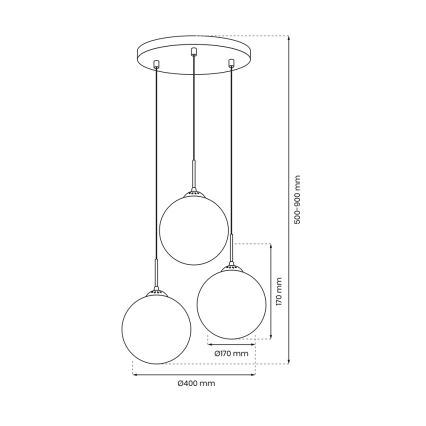 Suspension filaire REFLEX 3xE14/40W/230V