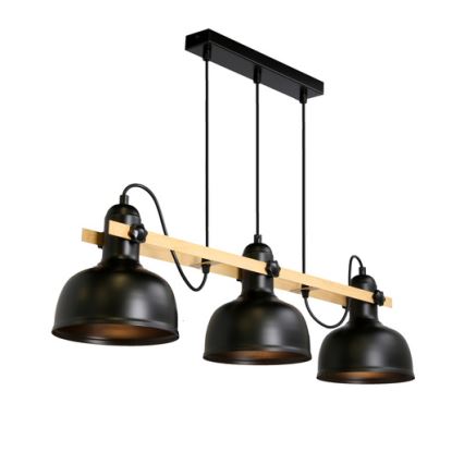Suspension filaire RENO 3xE27/40W/230V noir/marron