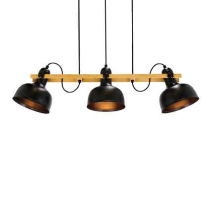 Suspension filaire RENO 3xE27/40W/230V noir/marron