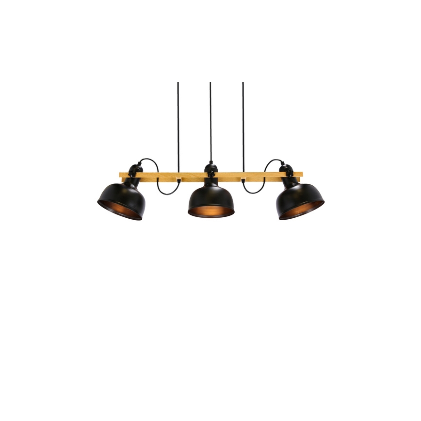Suspension filaire RENO 3xE27/40W/230V noir/marron