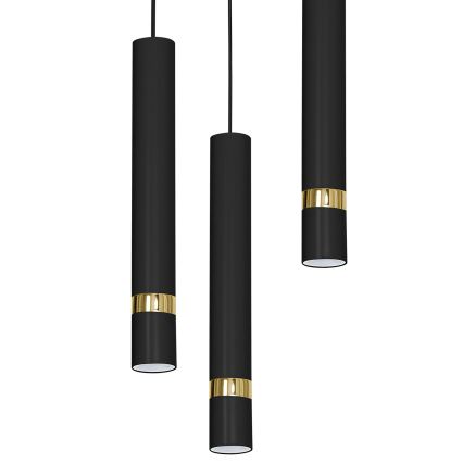 Suspension filaire RENO 3xGU10/8W/230V noir/doré