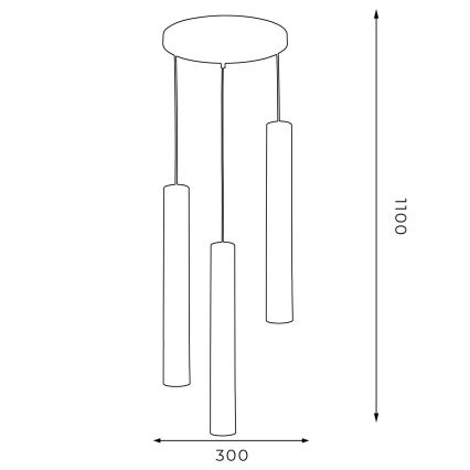 Suspension filaire RENO 3xGU10/8W/230V noir/doré