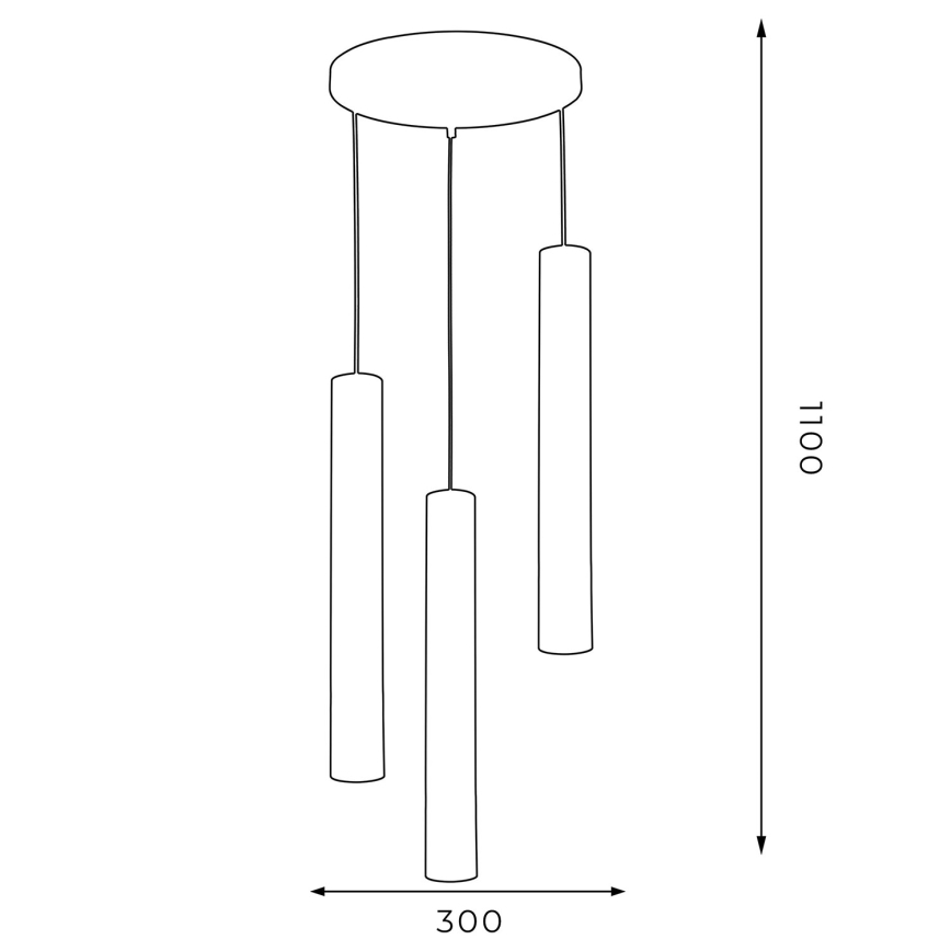 Suspension filaire RENO 3xGU10/8W/230V noir/doré