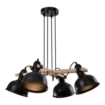 Suspension filaire RENO 4xE27/40W/230V noir/marron