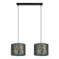 Suspension filaire REZO 2xE27/60W/230V dorée/turquoise