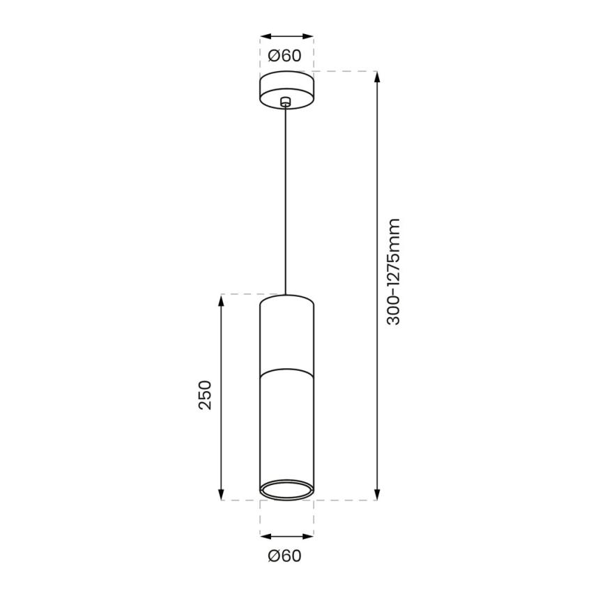 Suspension filaire RICKY 1xGU10/10W/230V noir