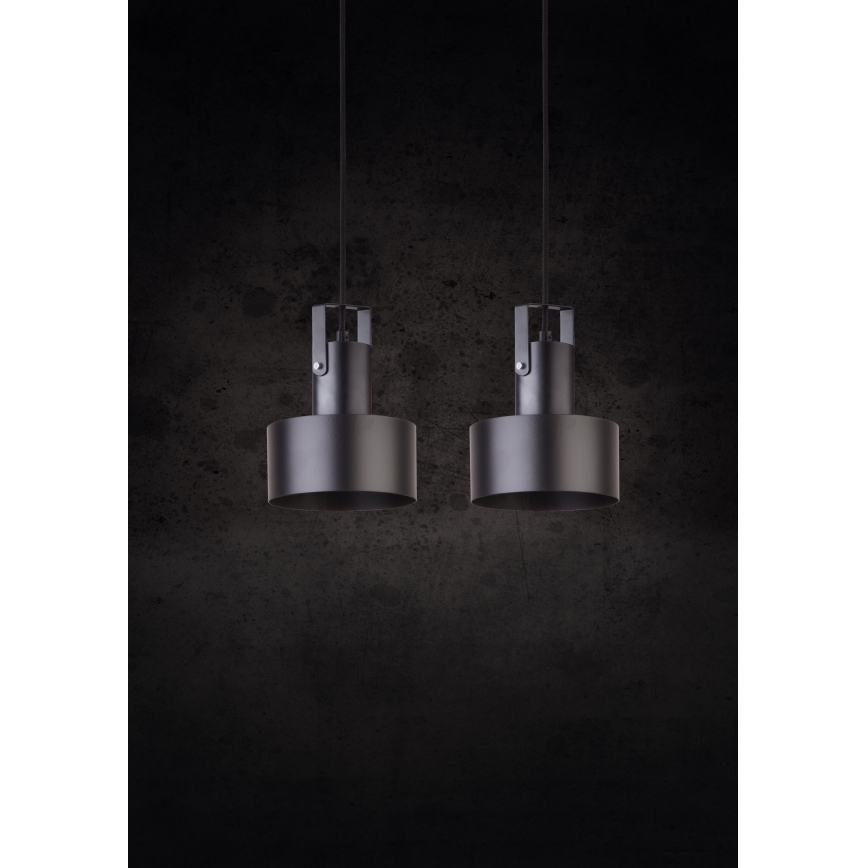 Suspension filaire RIF 2xE27/60W/230V noir