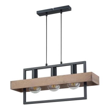 Suspension filaire ROBIN 3xE27/60W/230V bois