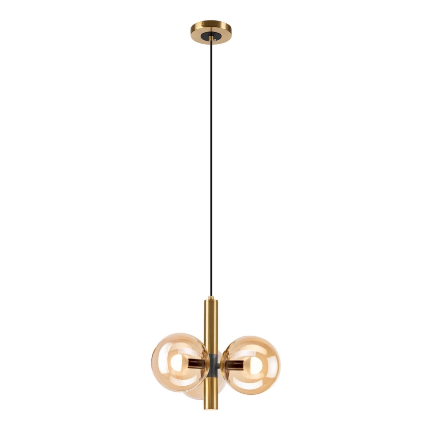 Suspension filaire ROLLO 3xE14/5W/230V doré/fumé beige