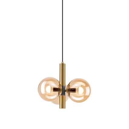 Suspension filaire ROLLO 3xE14/5W/230V doré/fumé beige