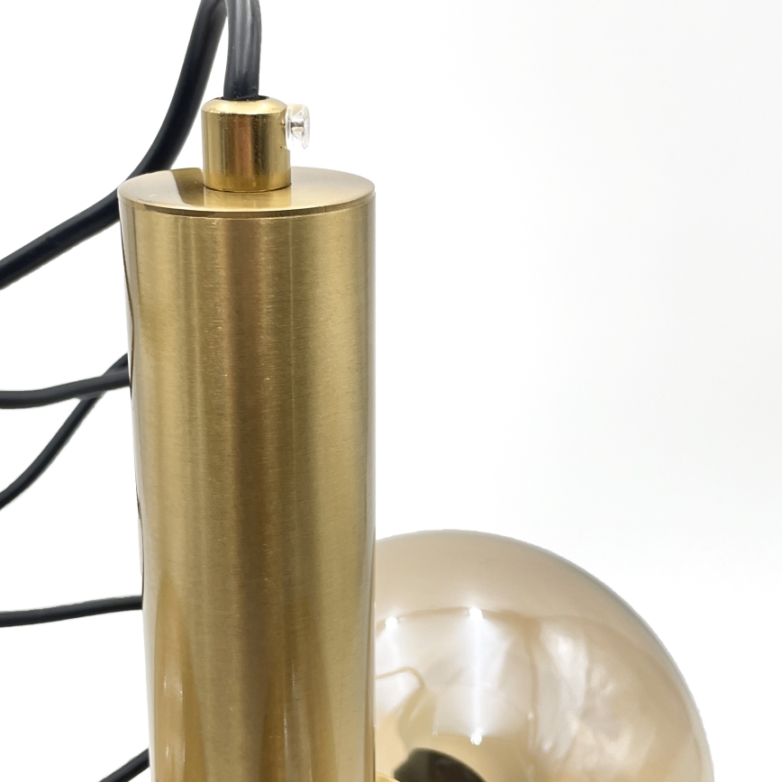 Suspension filaire ROLLO 3xE14/5W/230V doré/fumé beige