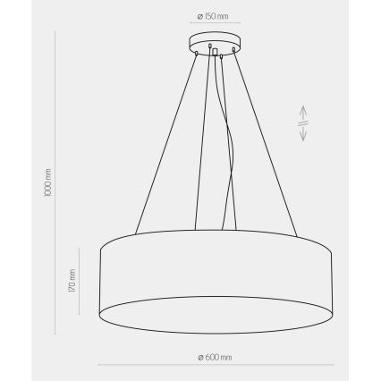 Suspension filaire RONDO 4xE27/15W/230V verte