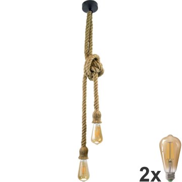 Suspension filaire ROPE 2xE27/10W/230V