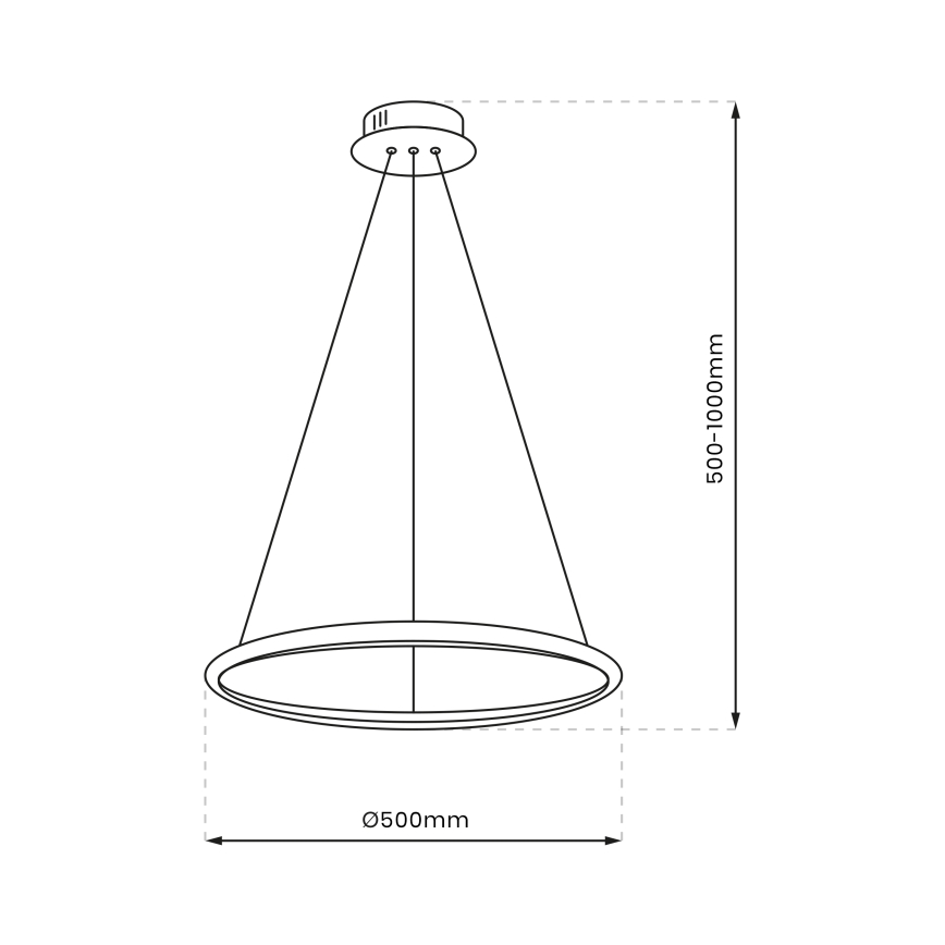 Suspension filaire ROTONDA LED/27W/230V chrome mat