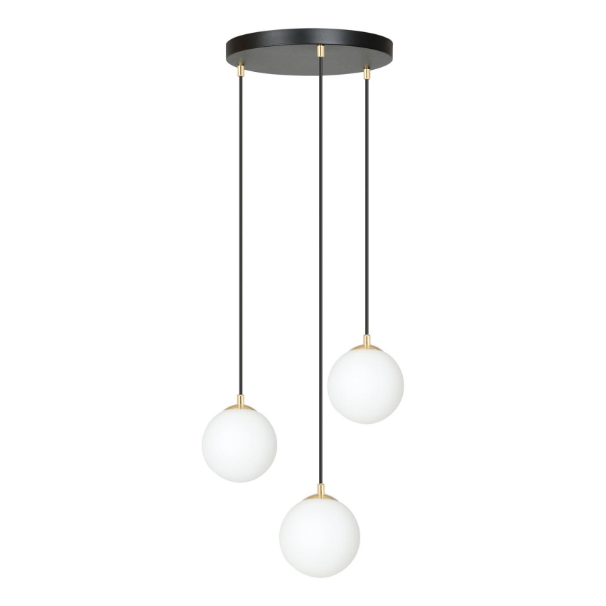 Suspension filaire ROYAL 3xE14/10W/230V d. 30 cm noir