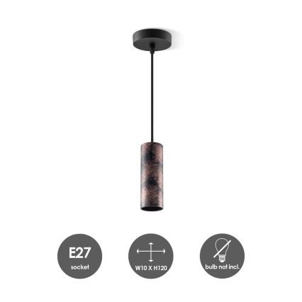 Suspension filaire SAGA 1xE27/40W/230V noir/bronze