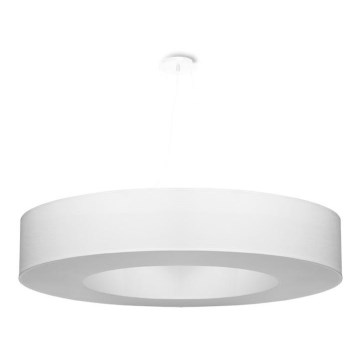 Suspension filaire SATURNO 8xE27/60W/230V d. 90 cm blanche