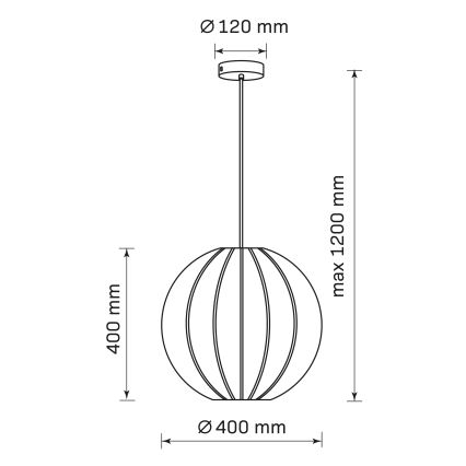 Suspension filaire SENSAI 1xE27/20W/230V d. 40 cm noir