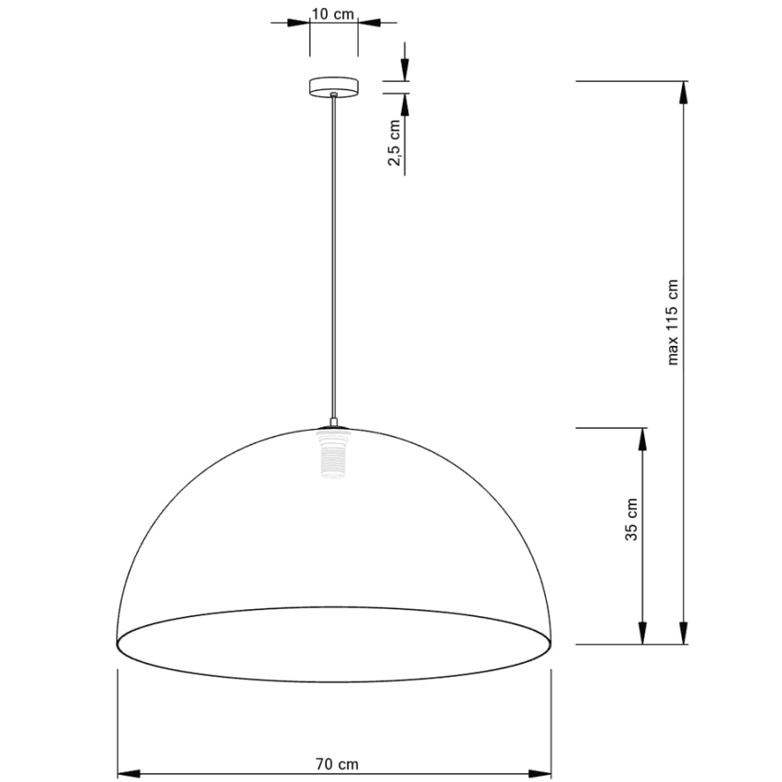 Suspension filaire SFERA 1xE27/60W/230V d. 70 cm doré