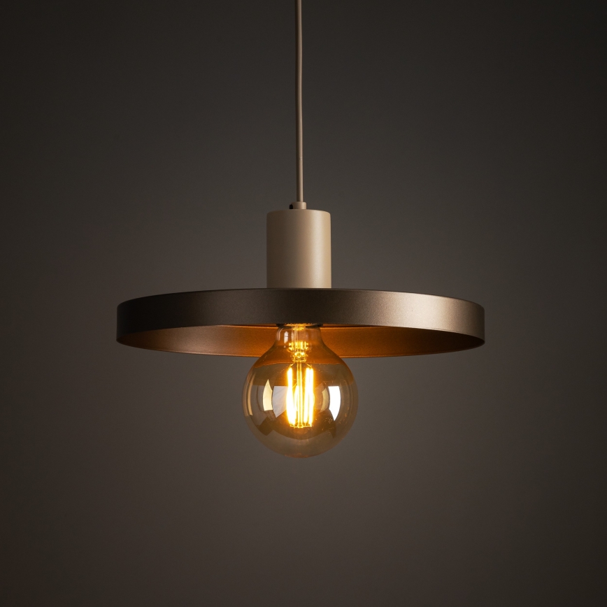 Suspension filaire SILA 1xE27/15W/230V d. 30 cm marron/beige