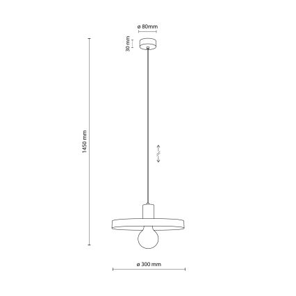 Suspension filaire SILA 1xE27/15W/230V d. 30 cm marron/beige
