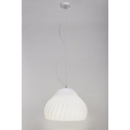 Suspension filaire SILVO 1xE27/60W/230V d. 38 cm blanc