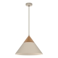 Suspension filaire SINGLE 1xE27/15W/230V beige/hêtre