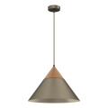 Suspension filaire SINGLE 1xE27/15W/230V laiton/hêtre