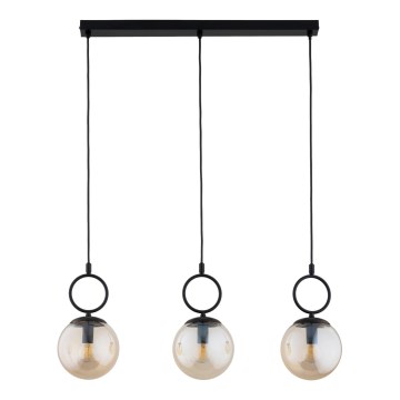Suspension filaire SITRO 3xE14/10W/230V noir/fumé beige