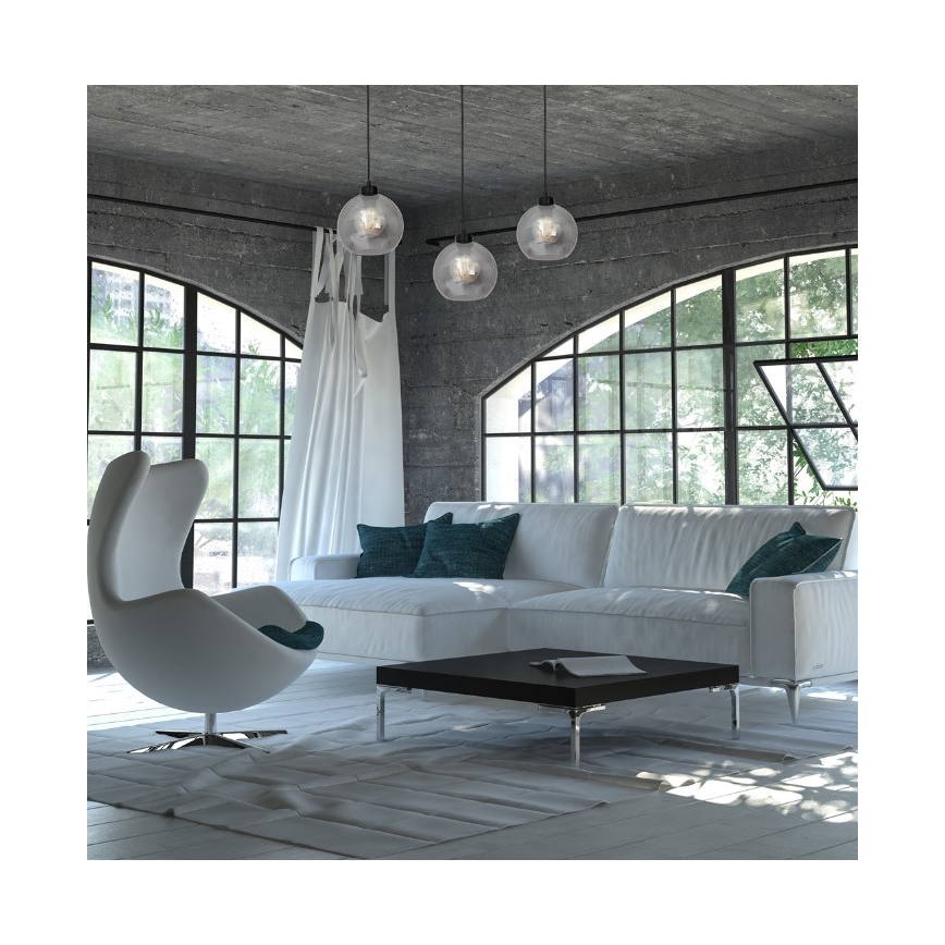 Suspension filaire SOFIA 3xE27/60W/230V noir