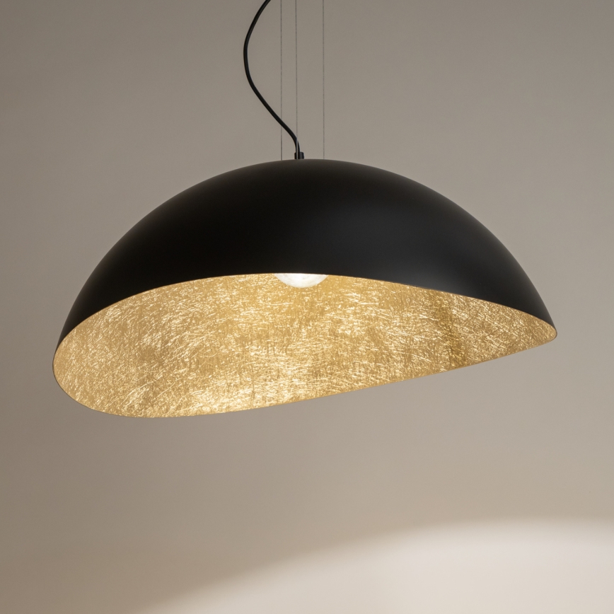 Suspension filaire SOLARIS 1xE27/60W/230V d. 89 cm noir/doré